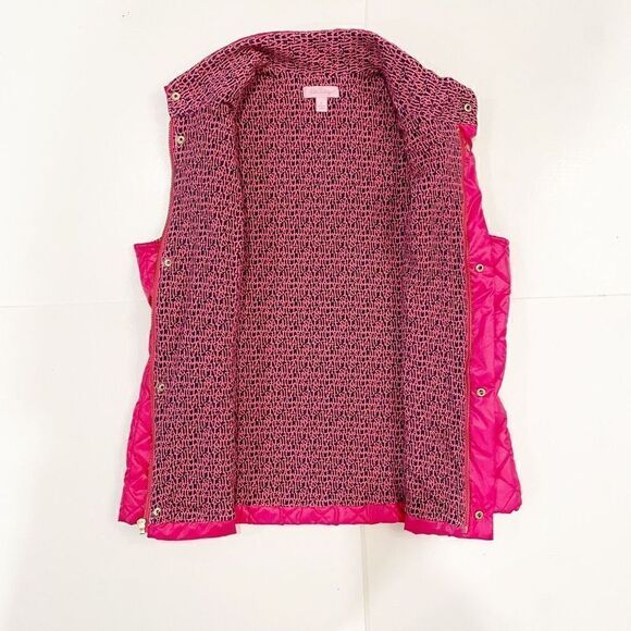 Lilly Pulitzer Quilted Puffer Vest Pink Size L - Picture 3 of 8